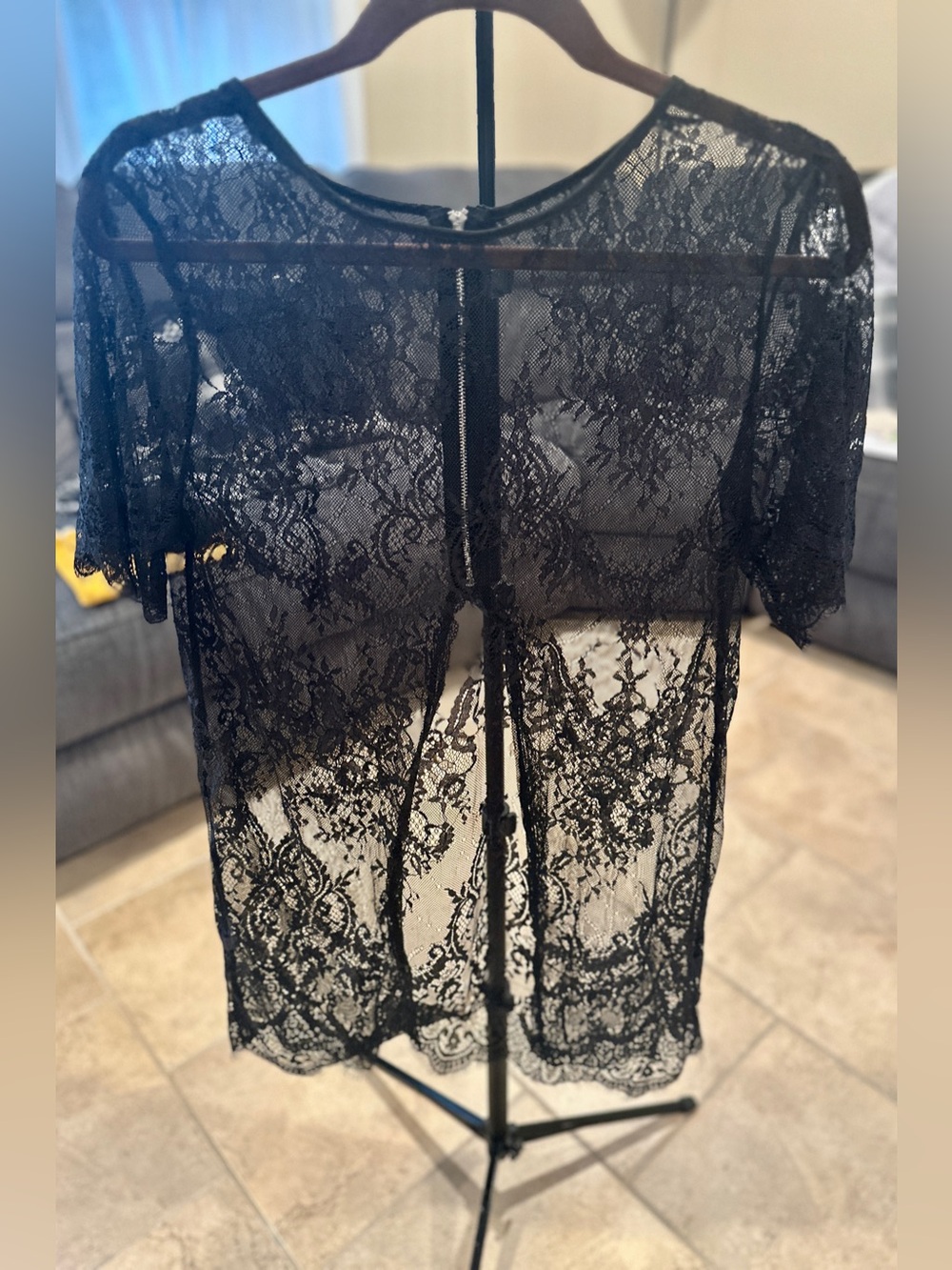 SHEIN Black Lace Blouse